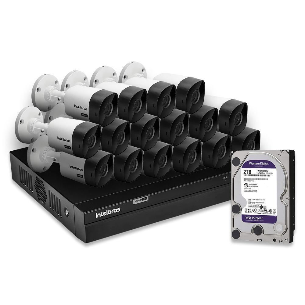 Kit 16 Câmeras De Segurança Intelbras Full Hd 1080p Com Dvr Mhdx 1216 1080p Com Hd 2tb Purple - 2