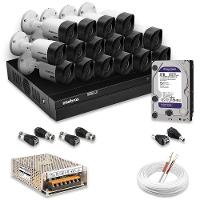Kit 16 Câmeras De Segurança Intelbras Full Hd 1080p Com Dvr Mhdx 1216 1080p Com Hd 2tb Purple - 1