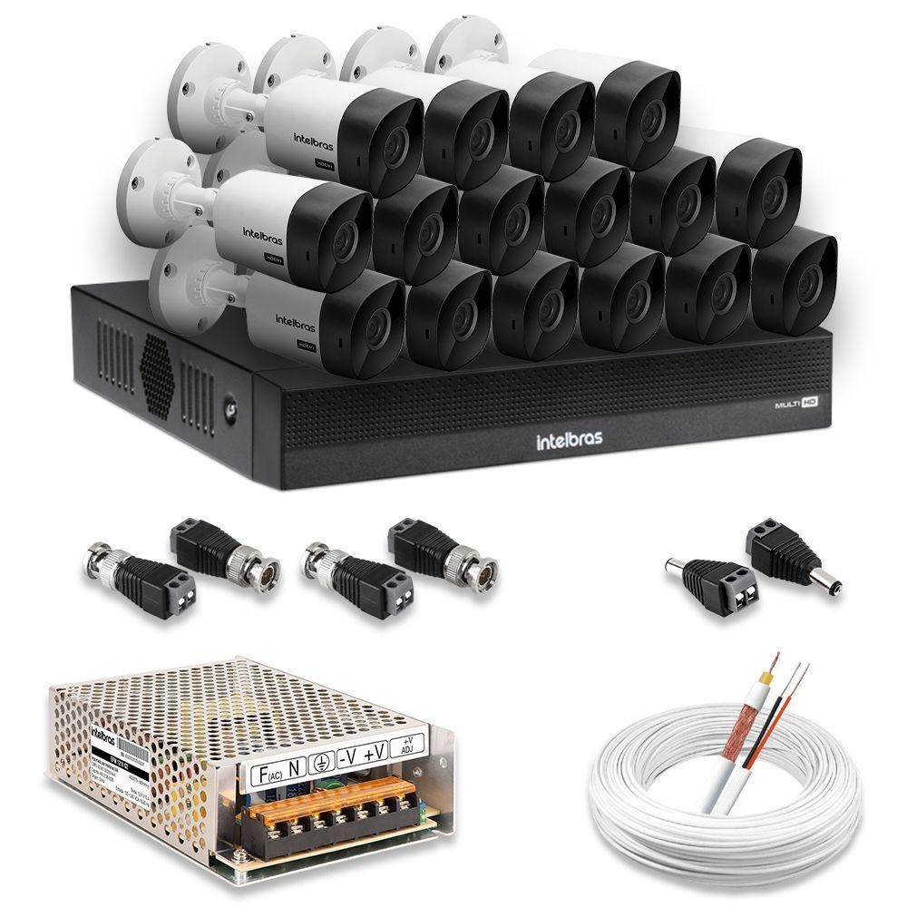 Kit 16 Câmeras De Segurança Intelbras Hd 720p Com Dvr Mhdx 1016-c Full Hd L Completo 100% Intelbras - 1