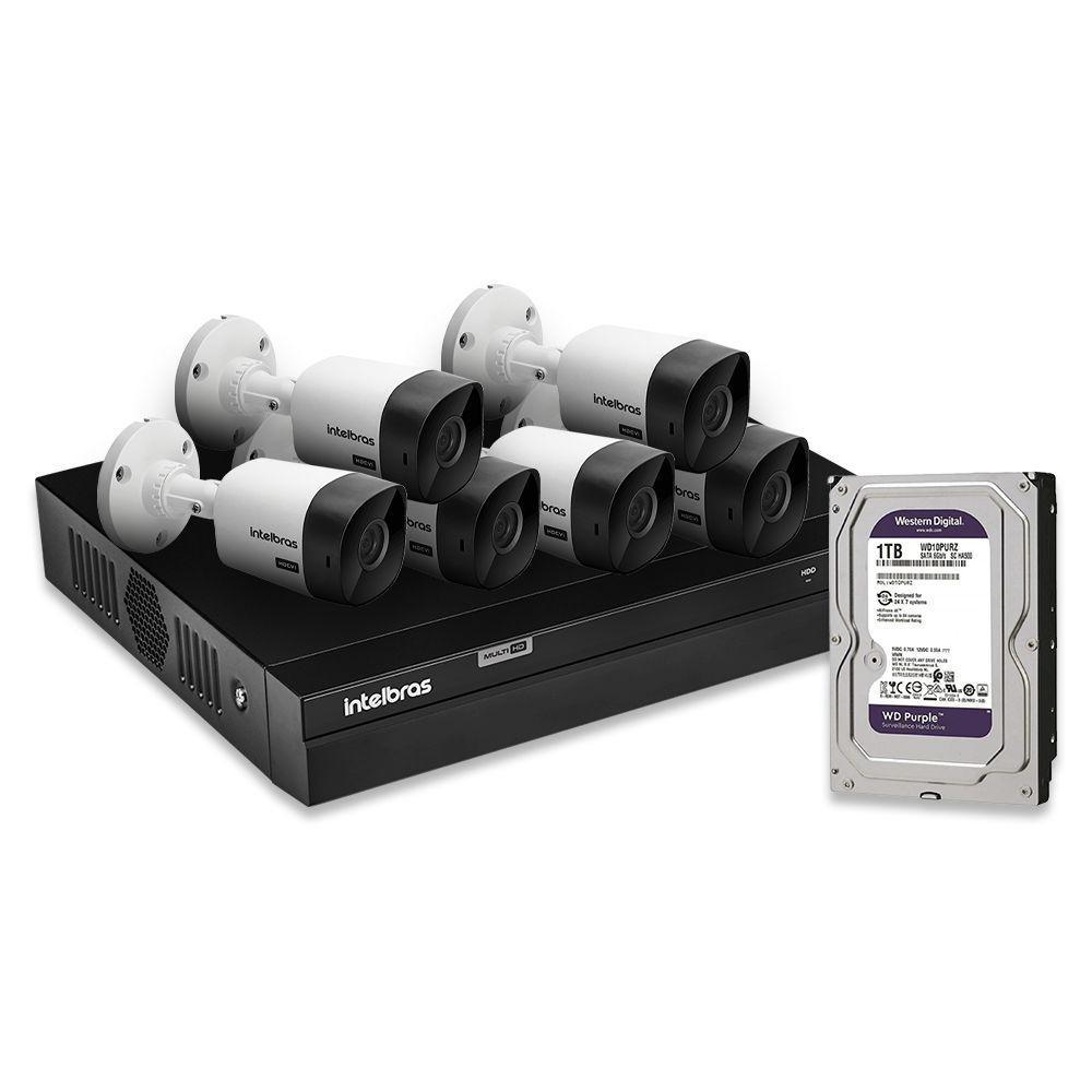 Kit 6 Câmeras De Segurança Intelbras Full Hd 1080p Com Dvr Mhdx 1208 1080p Com Hd 1tb Purple - 3