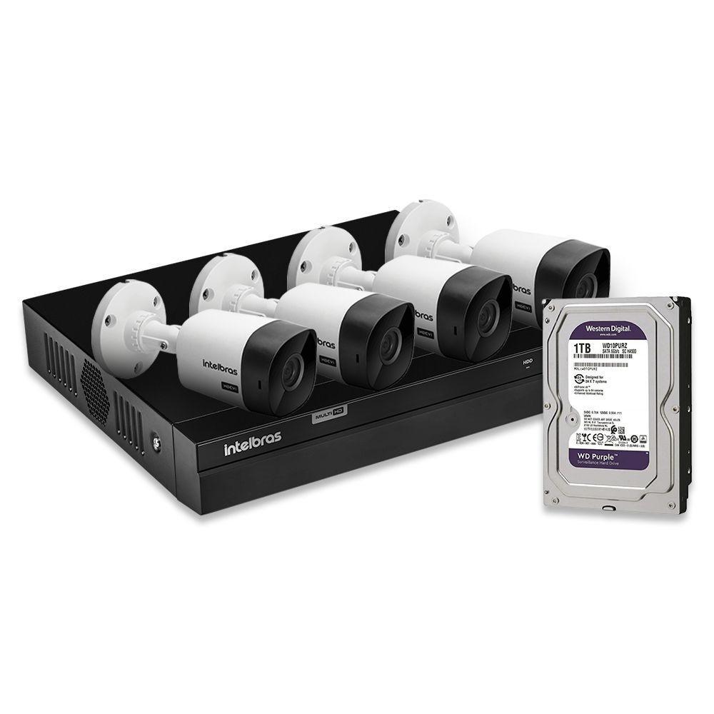 Kit 4 Câmeras De Segurança Intelbras Full Hd 1080p Com Dvr Mhdx 1204 1080p Com Hd 1tb Purple - 2