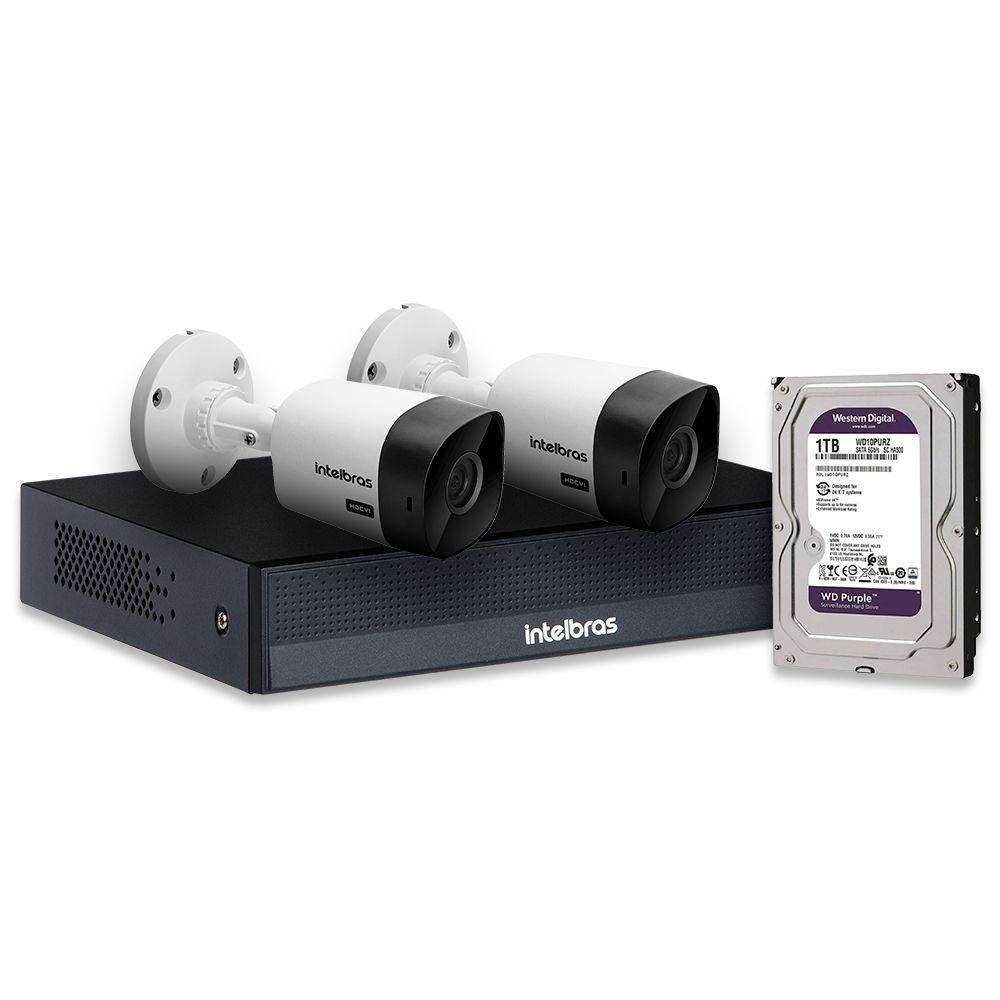 Kit 2 Câmeras De Segurança Intelbras Hd 720p Com Dvr Mhdx 1004-c Full Hd L Com Hd 1tb Purple - 2