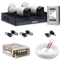 Kit 2 Câmeras De Segurança Intelbras Hd 720p Com Dvr Mhdx 1004-c Full Hd L Com Hd 1tb Purple - 1