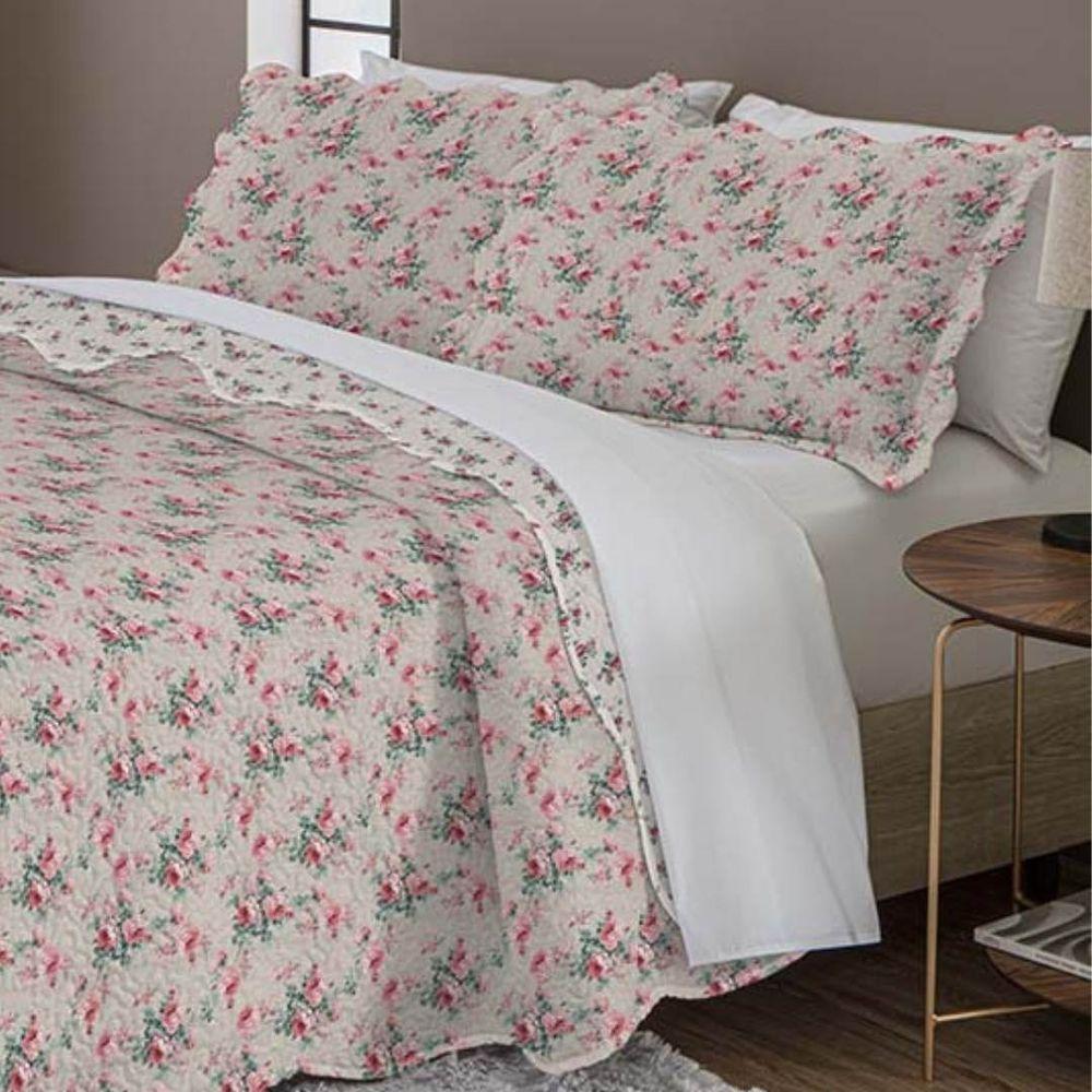 Kit Cobre Leito Casal Evolution Patchwork + 2 Porta-travesseiros Julie 7 - 2