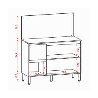Balcão De Cozinha Triplo Com Tampo E Painel 3 Portas 2 Gavetas 1,20m Branco Art Kits Paraná Branco - 3