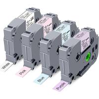 Kit 4 Fitas Tze Tz 231 Compatível P/ Rotulador Brother Pastel - 1