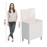 Balcão De Cozinha Duplo Com Tampo E Painel 1 Portas 1 Gavetas 0,80m Branco Art Kits Paraná - 2