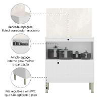 Balcão De Cozinha Duplo Com Tampo E Painel 1 Portas 1 Gavetas 0,80m Branco Art Kits Paraná - 3