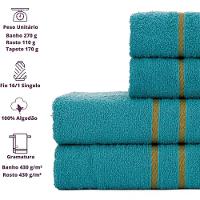 Jogo De Toalha Montreal 2 Banho + 2 Rosto Dourado 100% Algodão Alta Absorção Verde Jade - 3