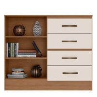 Cômoda Sapateira Para Quarto 2 Portas 4 Gavetas Lisa Nature-off White - 7