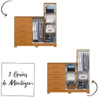 Comoda New Master Quarto Com 5 Gavetas 2 Portas E Espelho Cinamomo Cinamomo - 2