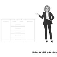 Cômoda Sapateira Grande Para Quarto 7 Gavetas 2 Portas Mdp-mdf Santana Cinamomo - 2