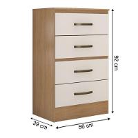 Cômoda Para Quarto 4 Gavetas Lisa Mdp Nature-off White - 5