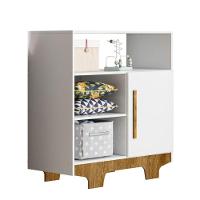 Cômoda Flocos 1 Porta 3 Prateleiras Tigus Baby Branco Madeirado Ypê - 1