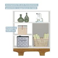 Cômoda Flocos 1 Porta 3 Prateleiras Tigus Baby Branco Madeirado Ypê - 2