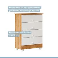 Cômoda Soft 4 Gavetas Tigus Baby Branco Madeirado Ypê - 5