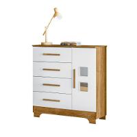 Cômoda Fly 1 Porta E 4 Gavetas Tigus Baby Branco Madeirado Ypê - 1