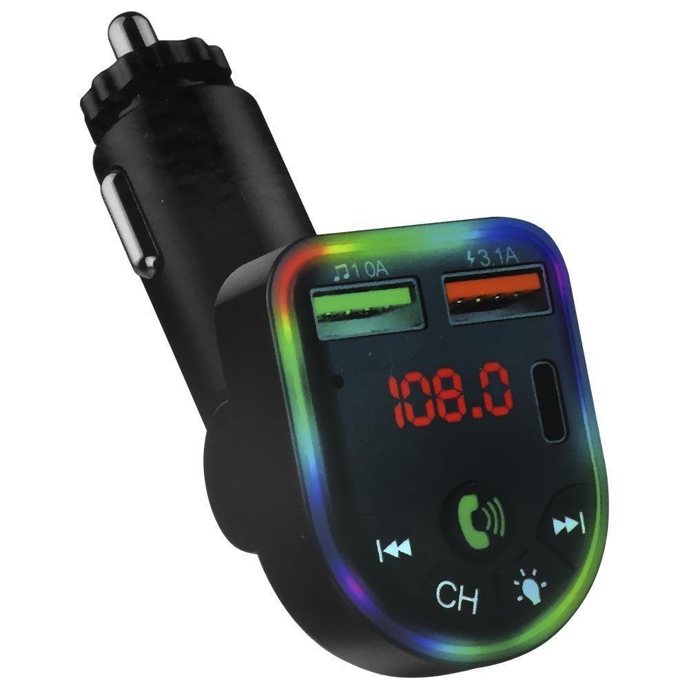 Transmissor Digital Para Carro Satellite A-mp45 Led - Bluetooth - Fm - Mp3 - Usb - Usb-c - Preto - 1