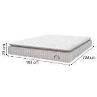 Cama Box Colchão Casal King Molas Ensacadas City Pillow Top 193x203x61cm Bege Branco Hellen - 5