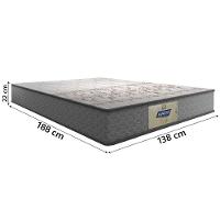 Cama Box Casal Colchão Molas Flora Gazin Cinza/branco 138x188x60cm Até 110 Kg Por Pessoa
