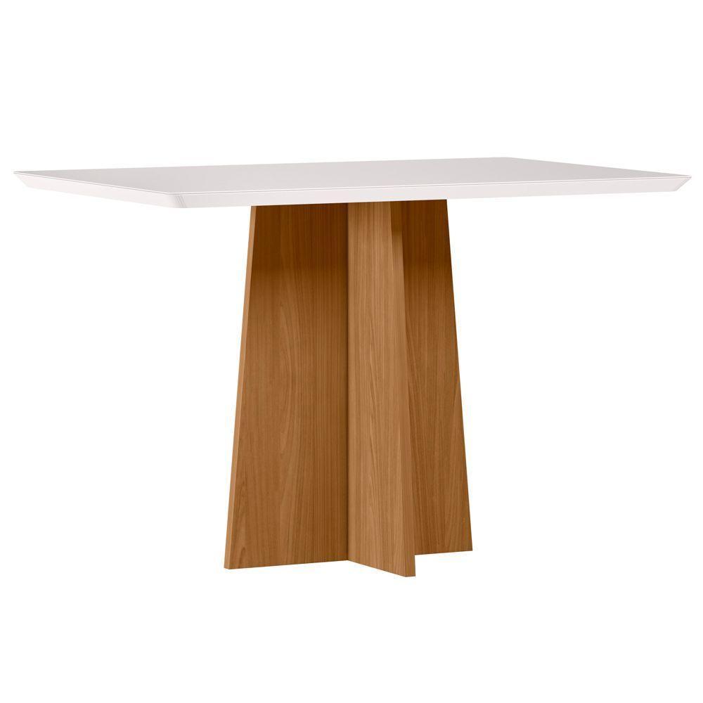 Conjunto Mesa De Jantar 1,20m Anitta Tampo Mdf Com Vidro E 4 Cadeiras Ana Ypê Off White - 3