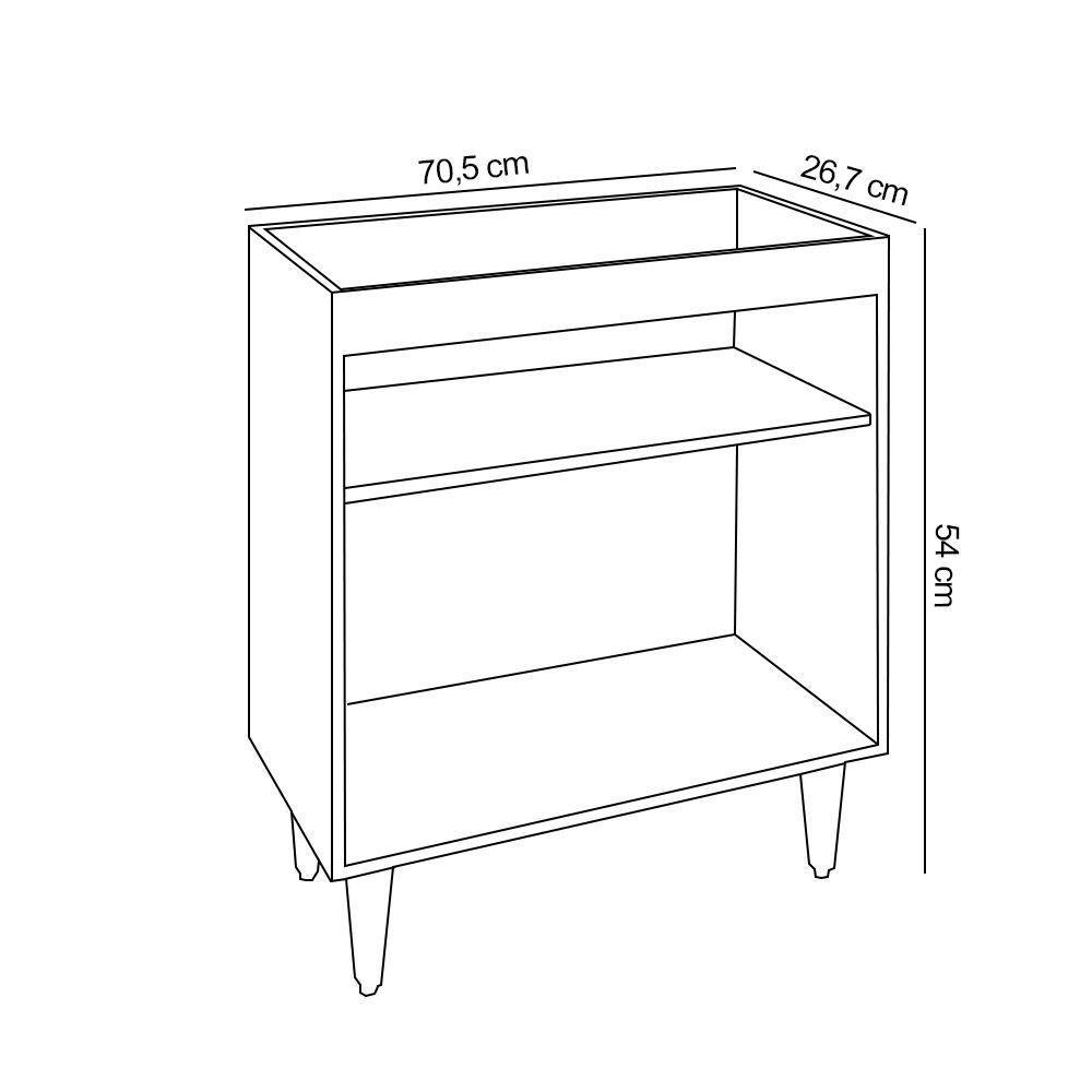 Aparador Buffet Cantinho Do Café 70,5cm Marie M12 - D'rossi Cor Freijó - 2