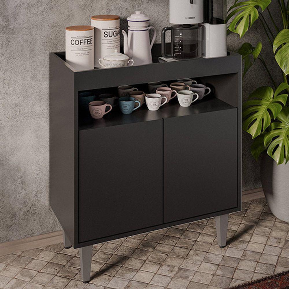 Aparador Buffet Cantinho Do Café 70,5cm Marie Preto M12 - D'rossi - 4