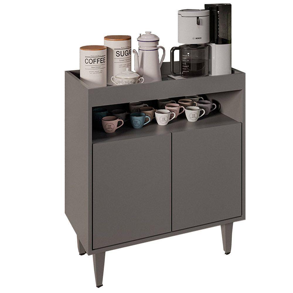 Aparador Buffet Cantinho Do Café 70,5cm Marie M12 - D'rossi Cor Grafite - 1