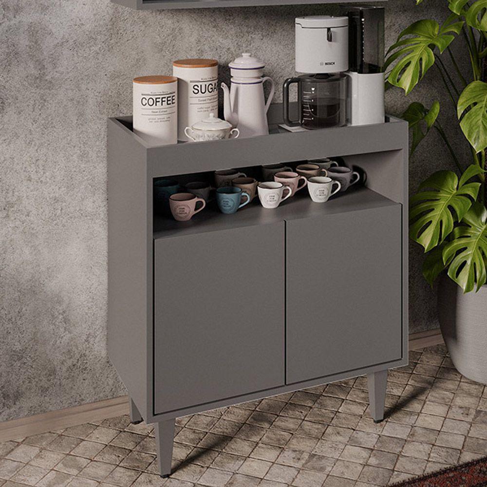 Aparador Buffet Cantinho Do Café 70,5cm Marie M12 - D'rossi Cor Grafite - 4