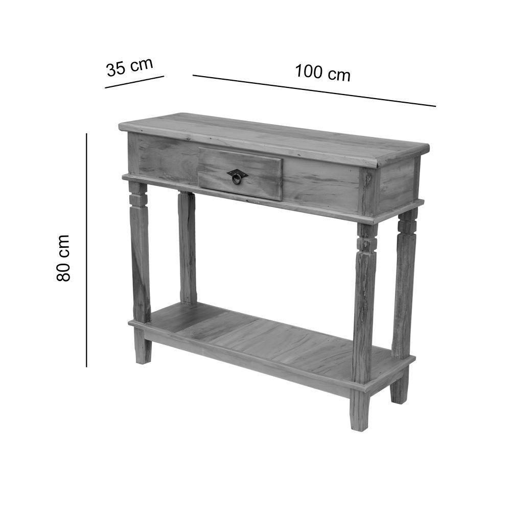 Aparador Tradicional Madeira Maciça 1 M 1 Gaveta - Pátina - 2