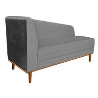 Recamier Monet Composê Corano Preto Com Linho Base de Madeira Linho A26 Grafite - 1