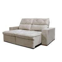 Estofado Cheer Solar 3 Lugares Assento Retrátil E Encosto Reclinável Gralha Azul Bege - 1