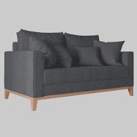 Sofá 2 Lugares Benny Base Pés Madeira Em Linho Cotton - 1