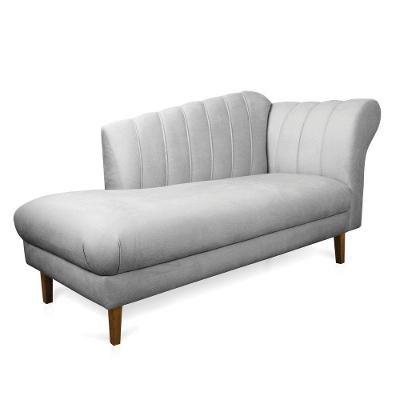 Divã Recife Suede Cinza 165 Cm Pés Chanfrado Castanho - D'rossi