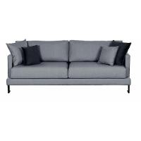 Sofá Living 3 Lugares Linho Corriente 2M Espuma Cinza