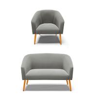 Kit 01 Namoradeira 02 Lugares E 01 Poltrona Suede Grafite - 2