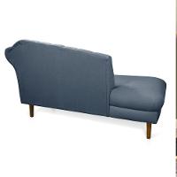 Divã Recife Suede Azul Marinho 165 Cm Pés Chanfrado Castanho - D'rossi - 5