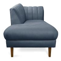 Divã Recife Suede Azul Marinho 165 Cm Pés Chanfrado Castanho - D'rossi - 6