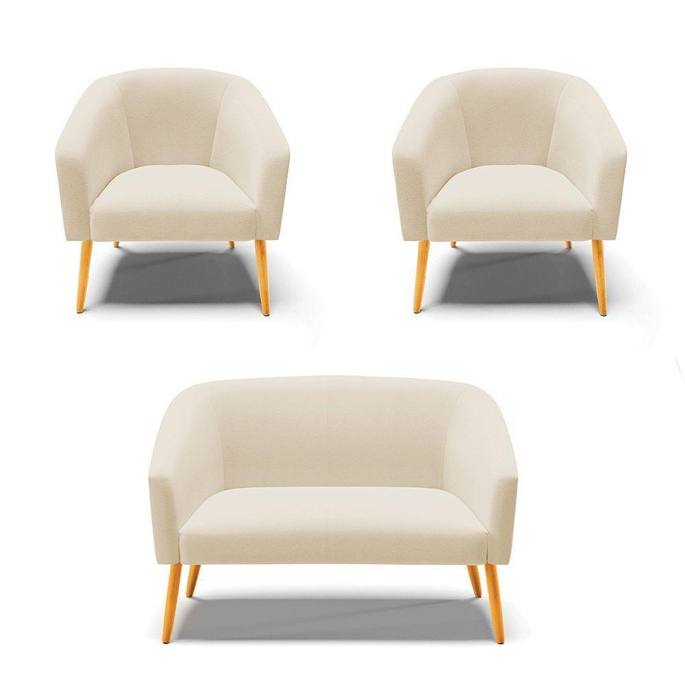 Kit 01 Namoradeira 02 Lugares E 02 Poltronas A27 Areia - 1