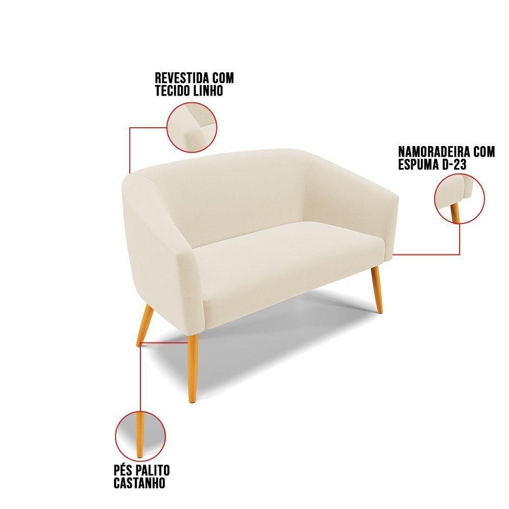 Kit 01 Namoradeira 02 Lugares E 02 Poltronas A27 Areia - 6