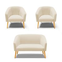 Kit 01 Namoradeira 02 Lugares E 02 Poltronas A27 Areia - 1