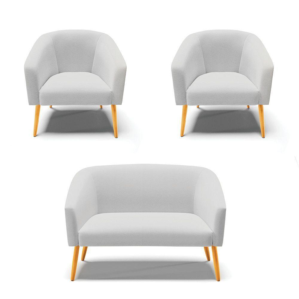 Kit 01 Namoradeira 02 Lugares E 02 Poltronas A05 Cinza - 1