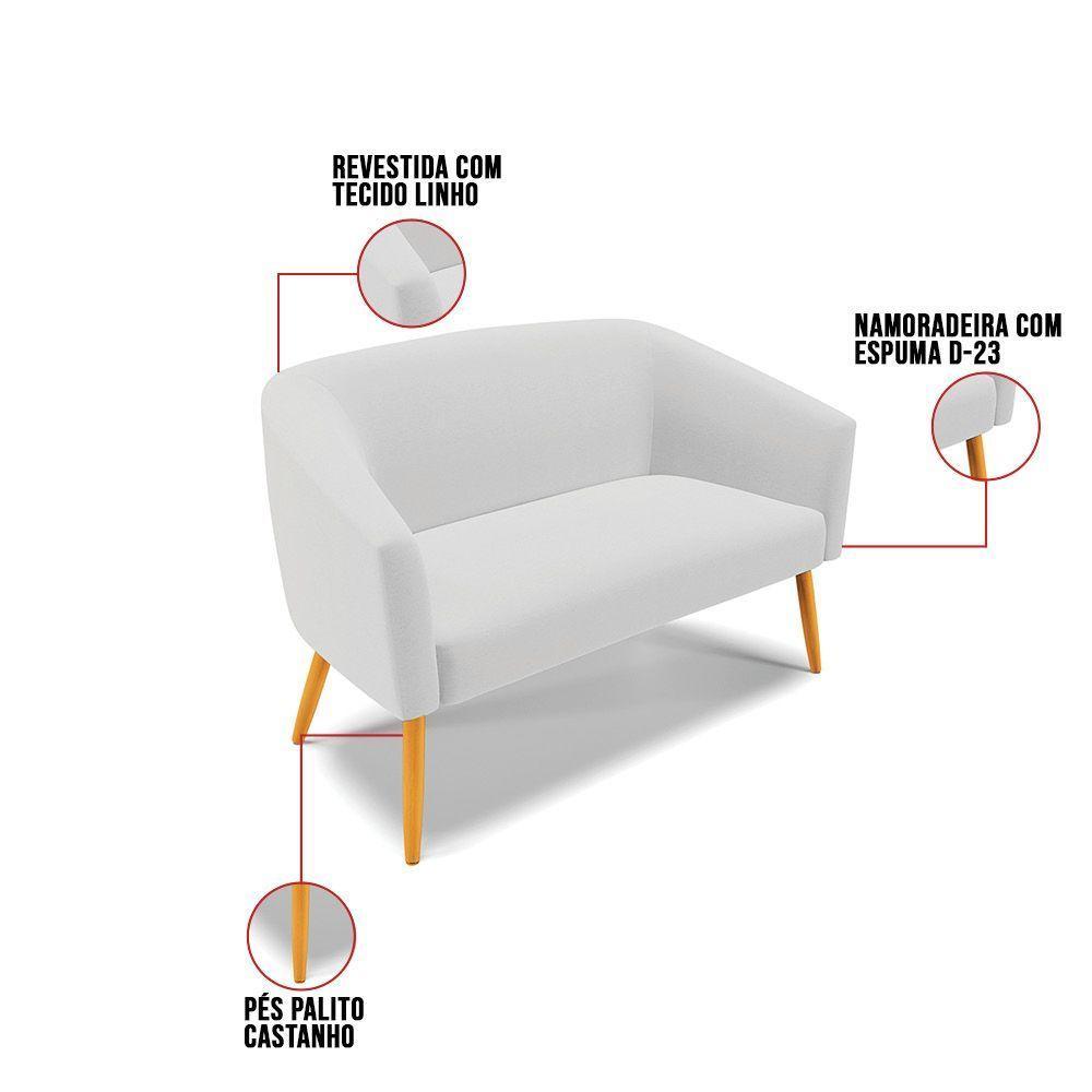 Kit 01 Namoradeira 02 Lugares E 02 Poltronas A05 Cinza - 5