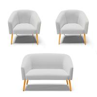 Kit 01 Namoradeira 02 Lugares E 02 Poltronas A05 Cinza - 1