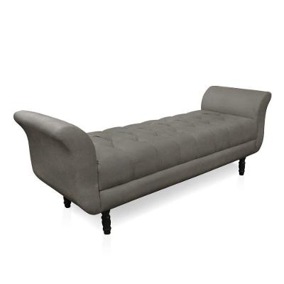 Recamier Olinda Suede 160 Cm Pés Torneados Castanhos - D'rossi Cor Grafite