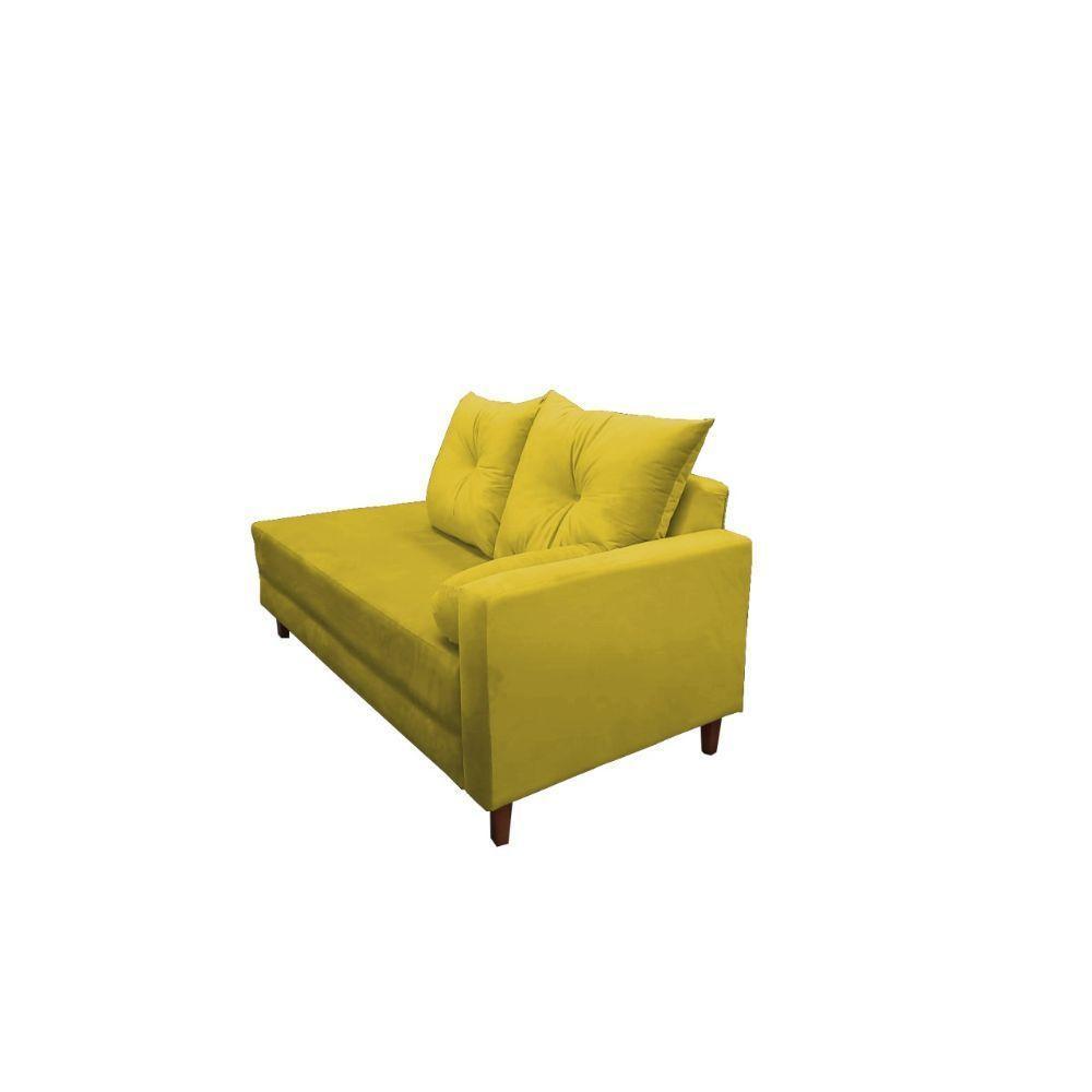 Divã Recamier Berlim 1,80 Cm Lado Direito Suede Mostarda - 2