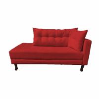 Divã Recamier Troya 1,80 Cm Lado Direito Suede Vermelho - 1