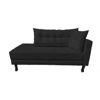 Divã Recamier Troya 1,80 Cm Suede Preto Grafite - 1
