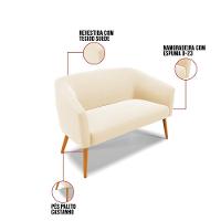 Kit 01 Namoradeira 02 Lugares E 01 Poltrona Suede Bege - 5