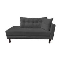 Divã Recamier Troya 1,40 Cm Suede Preto Grafite - 2